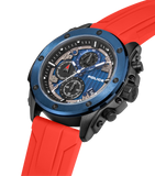 Police Men's Black & Blue Chronograph Watch Set with 4 Interchangeable Silicone Straps