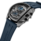 Police Daintree Gents Black and Blue Texured Dial Blue Silicon Strap Watch