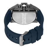 Police Daintree Gents Black and Blue Texured Dial Blue Silicon Strap Watch
