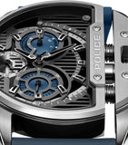 Police Daintree Gents Black and Blue Texured Dial Blue Silicon Strap Watch