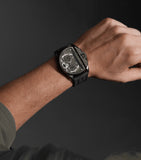 Police Daintree Gents Black and Blue Texured Dial Blue Silicon Strap Watch