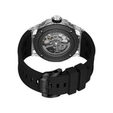 Police Men's Automatic Skeleton Watch with Clear TR90 Case & Black Silicone Strap