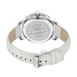 Police Mensor Gents White Dial White Leather Strap Watch
