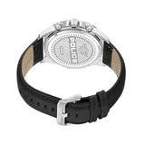 Police  Malawi Gents Matte Orange Dial Stainless Steel Steel Case Black Leather Starp Watch