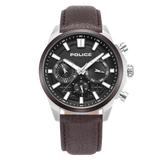 Police Rangy Metaverse Gents Grey Dial Brown Leather Strap Watch