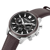 Police Rangy Metaverse Gents Grey Dial Brown Leather Strap Watch