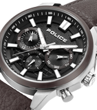 Police Rangy Metaverse Gents Grey Dial Brown Leather Strap Watch