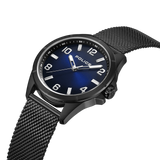 Police Barwara Gents Blue Dial Black Mesh Bracelet Watch