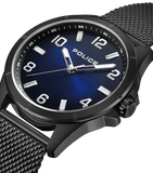 Police Barwara Gents Blue Dial Black Mesh Bracelet Watch