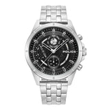 Police Malawi Gents Black Dial Stainless Steel Watch