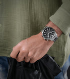 Police Rangy Gents Black Dial Stainless Steel Watch