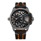 Police Underlined Gents Grey Dial Black Silicone Strap Watch