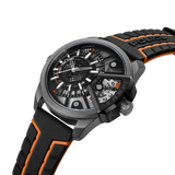 Police Underlined Gents Grey Dial Black Silicone Strap Watch