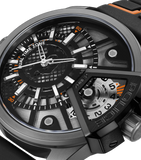 Police Underlined Gents Grey Dial Black Silicone Strap Watch