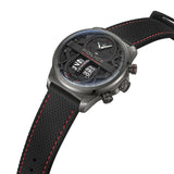 Police Rotorcrom Gents Black Dial IP Gun Stainless Steel Case Silicon Strap Watch
