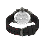 Police Rotorcrom Gents Black Dial IP Gun Stainless Steel Case Silicon Strap Watch