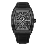 Police Creed Gents Transparent Charcoal Grey Dial Black Silicon Strap Watch