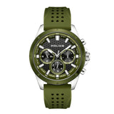 Police Motion Gents Multifunction Green Dial Silicon Strap Watch