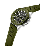 Police Motion Gents Multifunction Green Dial Silicon Strap Watch