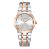 Police Allure Ladies Silver Dial Two-Tone Rose Gold & Silver Watch