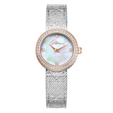 Police Flare Ladies Blue MOP Dial Two-Tone Rose Gold & Silver Mesh Strap Watch