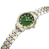 Police Charm Ladies Green Dial Two-Tone Watch