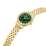 Police Women's Gold Watch with Green Mother of Pearl Dial & Crystal Bezel