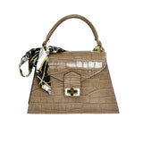 Piumelli Women's VIVA Cocco Baloo Leather Polyester Lining Scarf-Detail Handbag