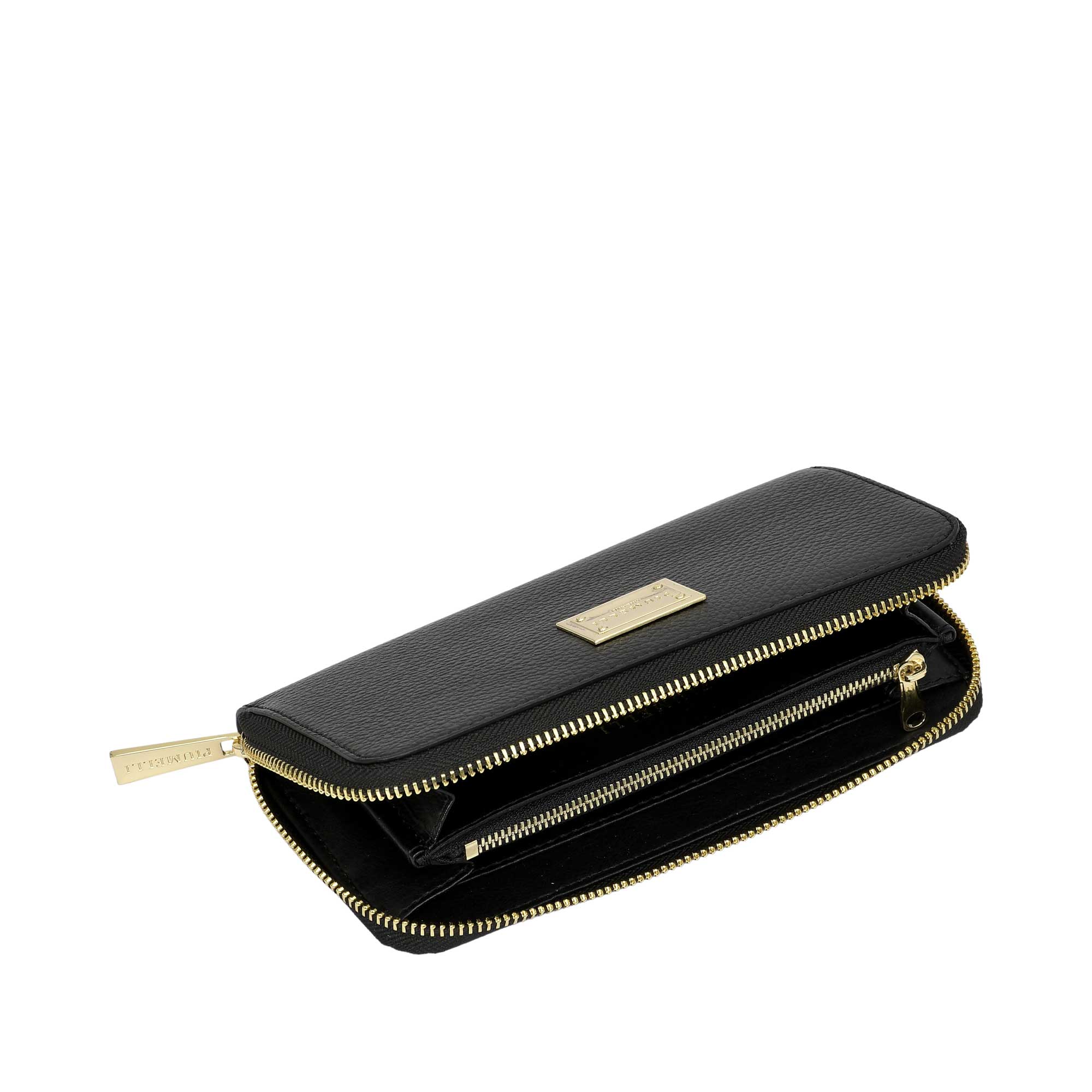 بطانة جلد PU من جلد DEMI L Dollaro باللون الأسود 19X10 5X2 AW25