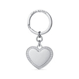Luca Barra Ladies Steel Keychain with Heart and White Crystals