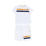 Alviero Martini Kids Boy's White Set T-Shirt & Bermuda