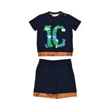 Alviero Martini Kids Boy's  Blue Geo Set of T-Shirt & Bermuda