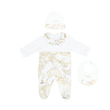 Alviero Martini Kids New Born Girl's Ivory & Beige Geo Map Baby grow Gift Set