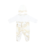 Alviero Martini Kids New Born Girl's Ivory & Beige Geo Map Baby grow Gift Set