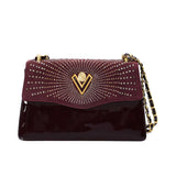 Orlandi Valentino Women's Bordeaux Leather Shoulder Bag