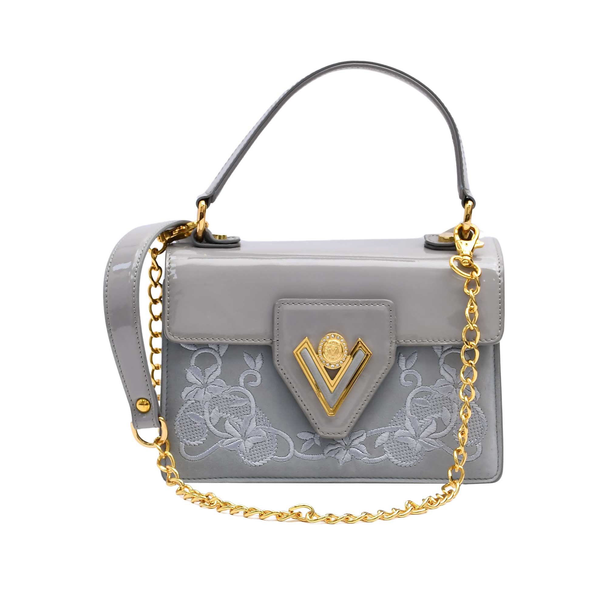 Orlandi Valentino Women's Grey Hand Bag | Bag | Bags | GCC | Handbag | Handbags | Shoulder Bag | Women | Women All Bags | Womens
