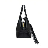 Orlandi Valentino Women's Leather Braided Handle Tote