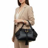 Orlandi Valentino Women's Leather Braided Handle Tote