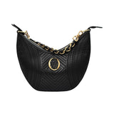 Orlandi Valentino Women's Leather Shoulder Bag with Decorative Lock