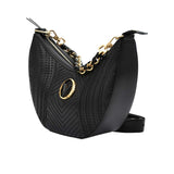 Orlandi Valentino Women's Leather Shoulder Bag with Decorative Lock