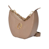 Orlandi Valentino Women's Leather Shoulder Bag with Decorative Lock