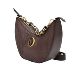 Orlandi Valentino Women's Leather Shoulder Bag with Decorative Lock