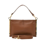 Orlandi Valentino Women's Leather Brown Patterned Clutch