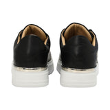 Philipp Plein Men’s Black & Silver Leather Low-Top Sneakers