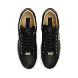 Philipp Plein Men’s Black & Silver Leather Low-Top Sneakers