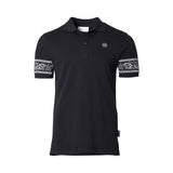 Philipp Plein Men's Black Slim Fit Polo Shirt Paisley Strass