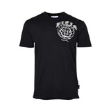Philipp Plein Black Crew Neck T-Shirt with White Print