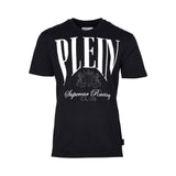 Philipp Plein Gents Black Crew Neck T-Shirt with Graphic Print