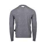 Philipp Plein Gents Grey Crew Neck Sweater with Allover Monogram