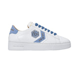 Philipp Plein Women's White & Blue Low-Top Sneakers
